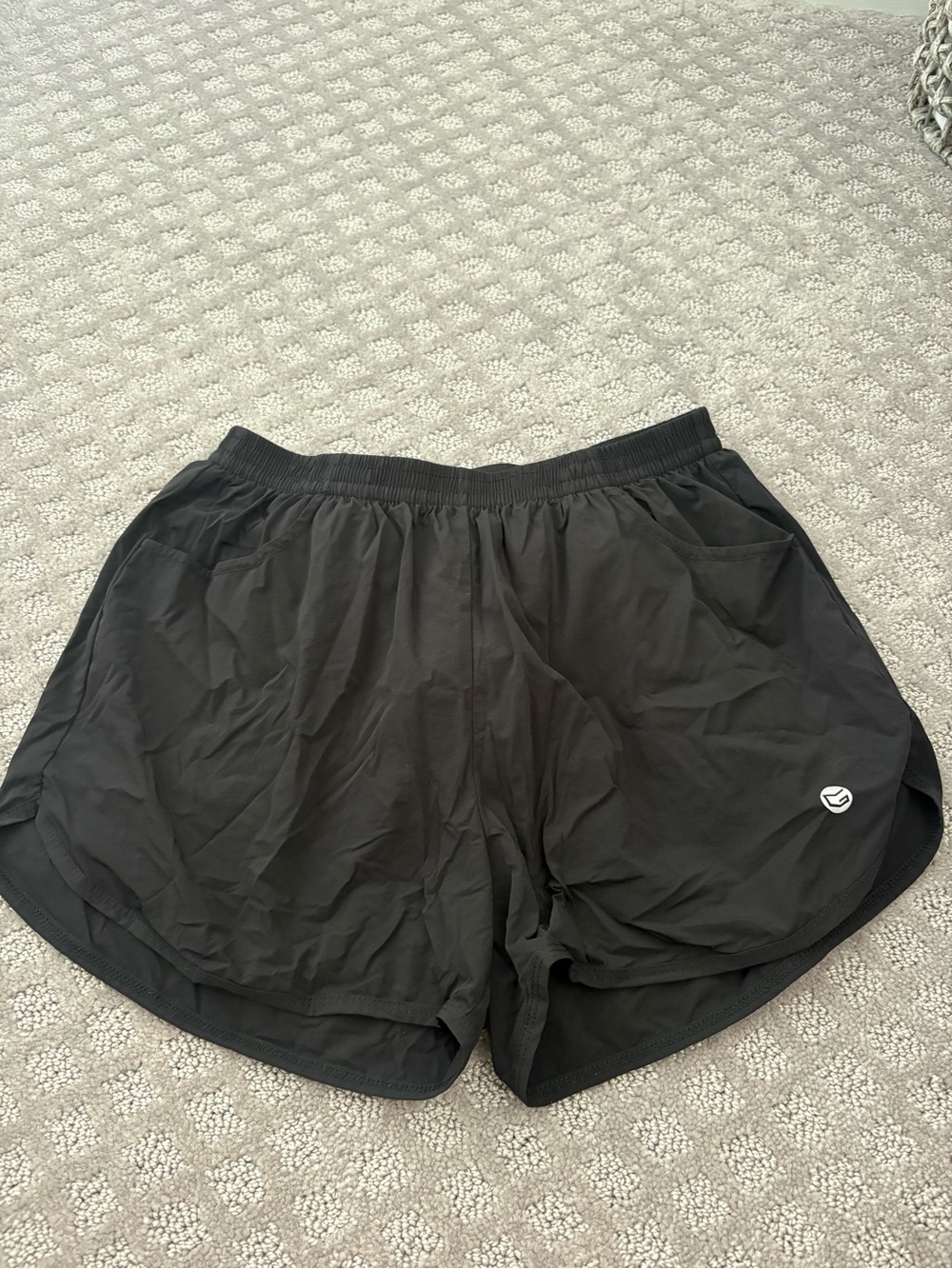 Black Athletic Running Shorts with Logo Women’s Size Small